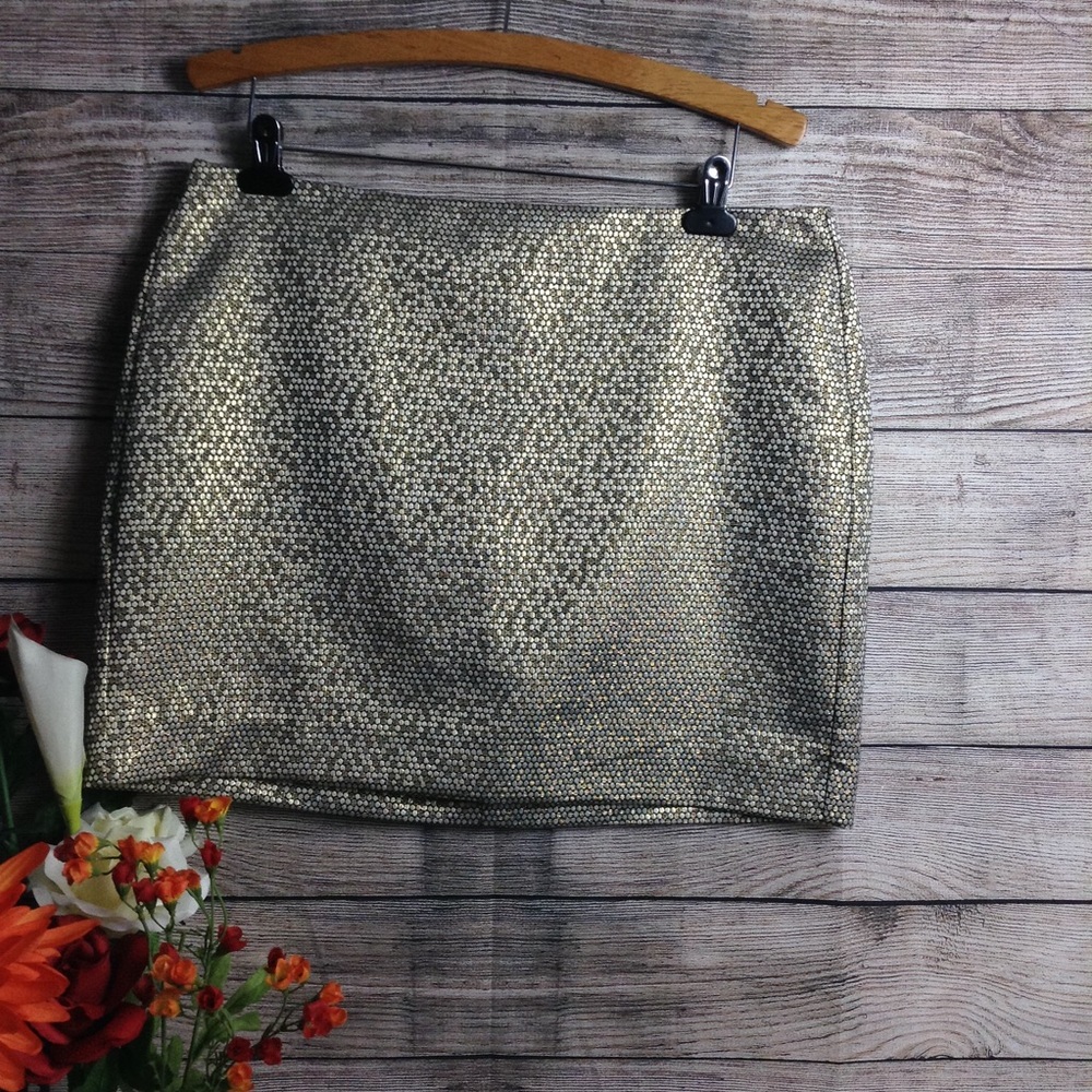 Banana Republic metallic jacquard mini skirt